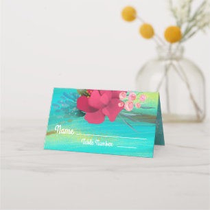 Tropical Ocean Breeze gold table cards