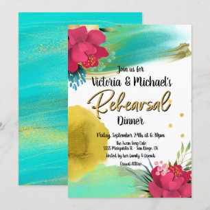 Tropical Ocean Breeze Rehearsal Dinner Invitation