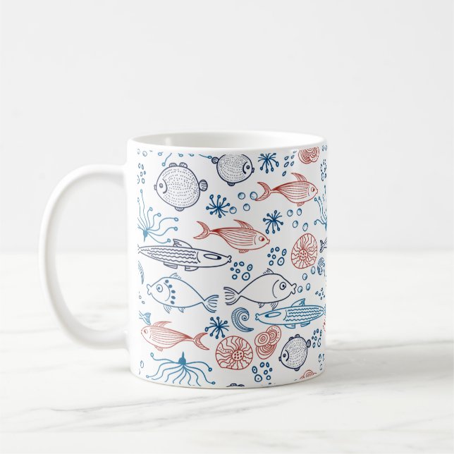 Tropical Ocean Fun Fish Underwater  Coffee Mug (Left)