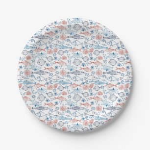 Tropical Ocean Fun Fish Underwater  Paper Plate