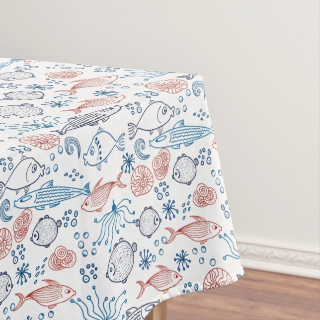 Tropical Ocean Fun Fish Underwater  Tablecloth (In Situ)