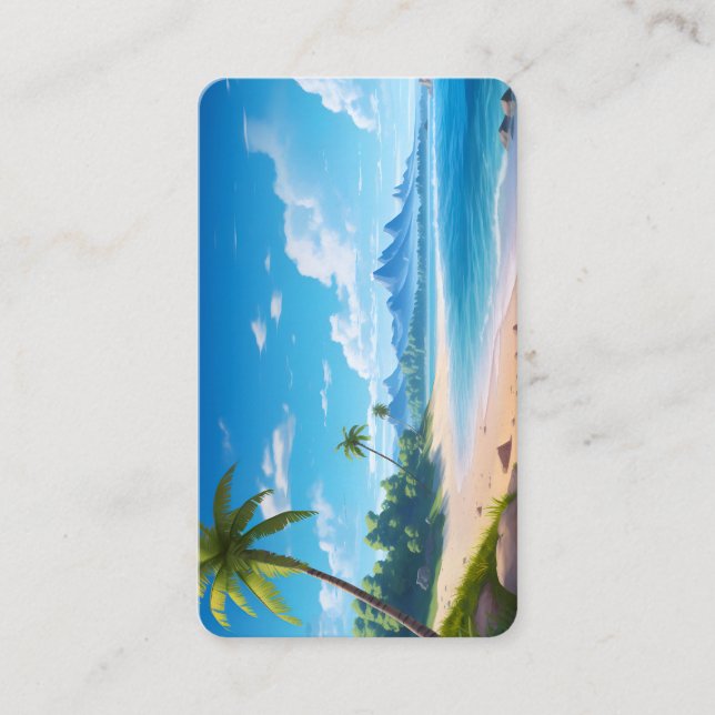 Tropical Ocean Island Sandy Beach Shore  Business Card (Front)