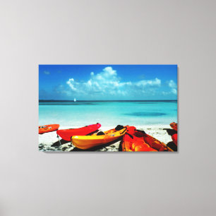 Tropical Ocean Kayak Canvas Print