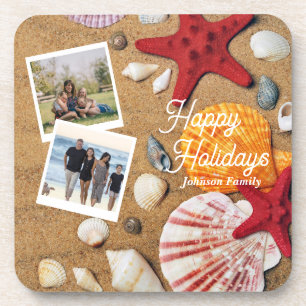 Tropical ocean nautical coastal summer vacation coaster