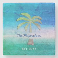 Tropical Ocean Palm Tree Summer Decor Distressed