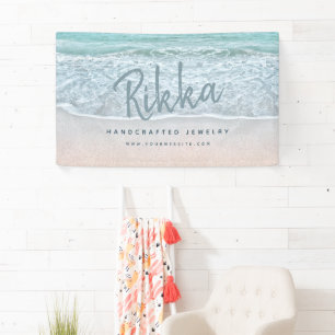 Tropical Ocean & Sandy Beach Jewellery Business Banner
