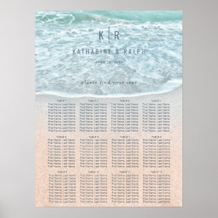 Tropical Ocean & Sandy Beach Wedding Seating Chart