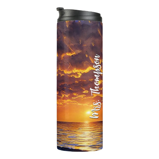 Tropical Ocean Sea Beach Thermal Tumbler (Rotated Right)