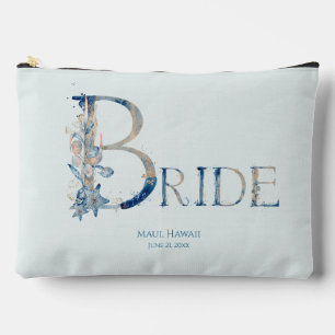 Tropical Ocean Sea Destination Wedding Bride Accessory Pouch
