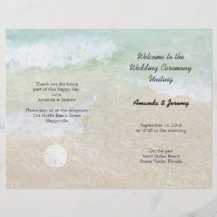 Tropical Ocean Seaside Wedding Program Cover