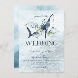 Tropical Ocean Shark Wedding invitations