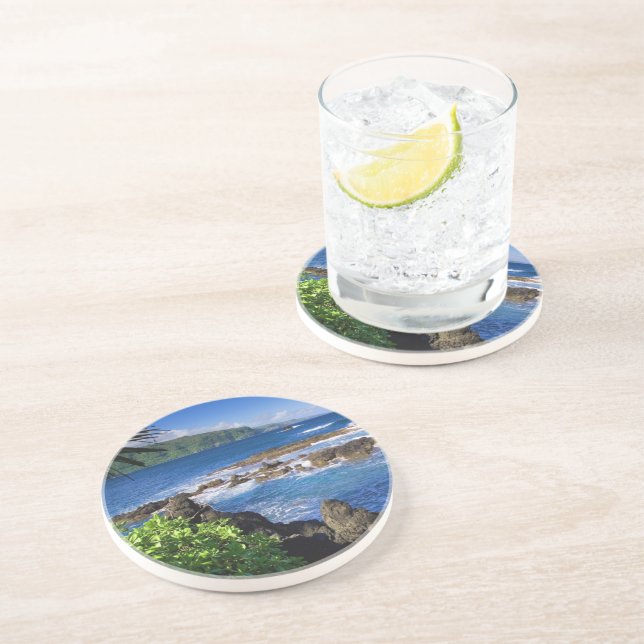 Tropical Ocean Stone Coaster (Side)
