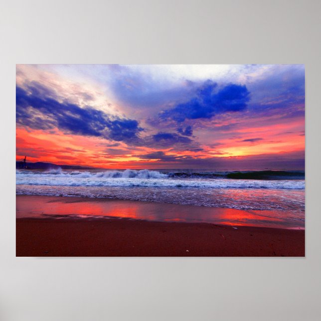 Tropical Ocean Sunset Poster (Front)