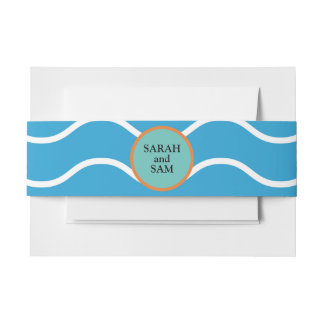 Tropical Ocean Wave Belly Band Invitation Belly Band