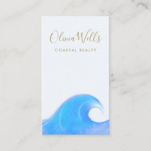 Tropical Ocean Wave Coastal Real Estate  Busines Business Card
