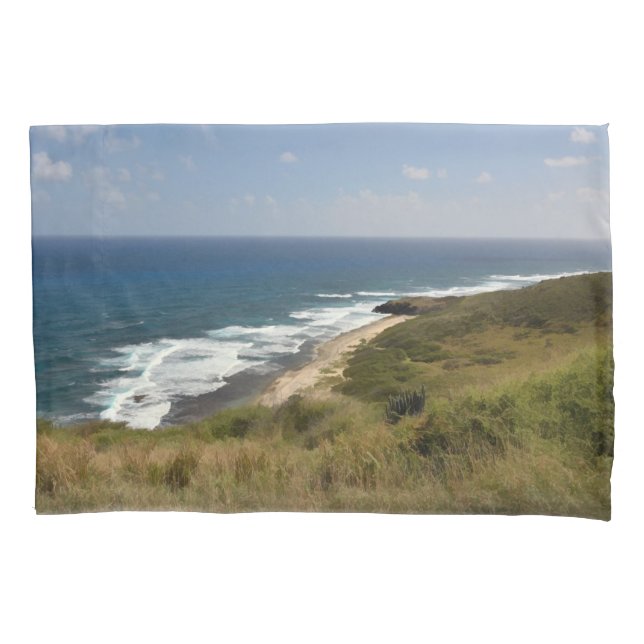 Tropical Ocean Waves Blue Sea Beach Nature  Pillowcase (Front)