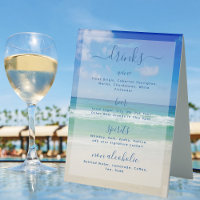 Tropical Ocean Waves Photo Beach Bar Drinks Menu