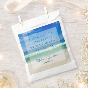 Tropical Ocean Waves Photography Beach Wedding Favour Bags