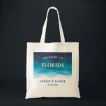 Tropical Ocean Waves Wedding Welcome Bag, Blue Tote Bag<br><div class="desc">Your wedding guests will love finding these welcome bags,  filled with local treats,  when they check into their hotel. They are perfect for a beach or tropical wedding.</div>