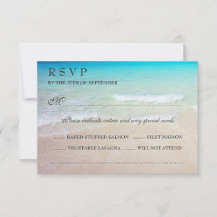 Tropical Ocean Wedding RSVP With Entrées Card