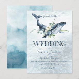 Tropical Ocean Whale Wedding invitations