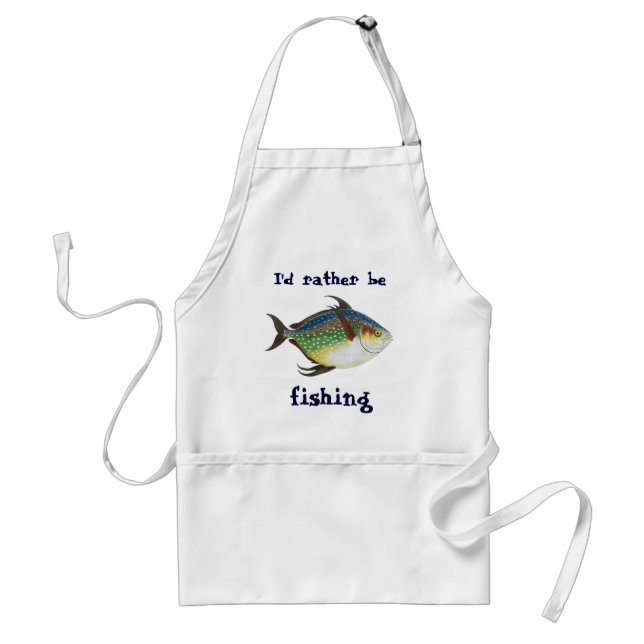 Tropical Opah Fish, I'd Rather Be Fishing Standard Apron (Front)
