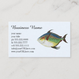 Tropical Opah Fish, Vintage Marine Aquatic Animal Business Card