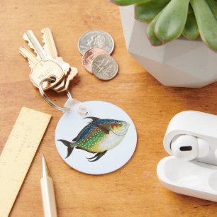 Tropical Opah Fish, Vintage Marine Aquatic Animal Key Ring