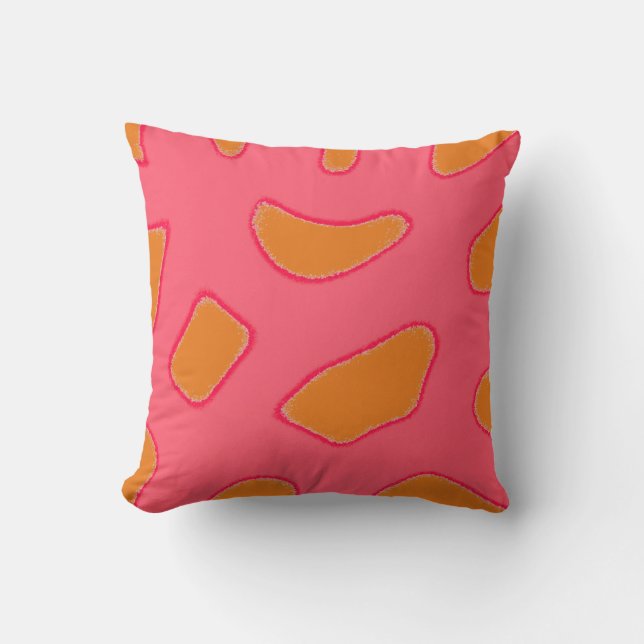 Tropical orange and red pink cushion (Front)