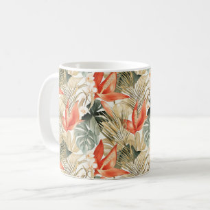 Tropical Orange Anthurium Floral Jungle   Coffee Mug