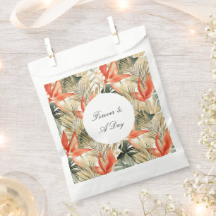 Tropical Orange Anthurium Floral Wedding Favour Bags