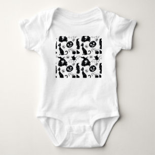 Tropical Orange Grey: Vintage Pattern Baby Bodysuit