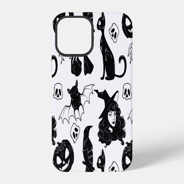 Tropical Orange Grey: Vintage Pattern iPhone Case (Back)