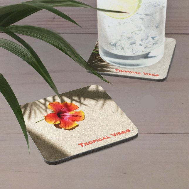 Tropical Orange Hibiscus Flower Coaster (Creator Uploaded)