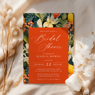 Tropical Orange Paradise Bridal Shower Invitation