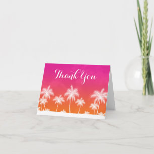 Tropical Orange Pink Thank You Card