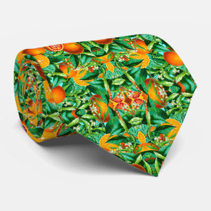 TROPICAL ORANGES MEN'S TIE