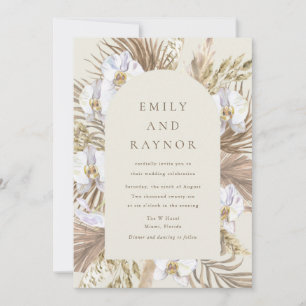 Tropical Orchid Beach Wedding Invitation