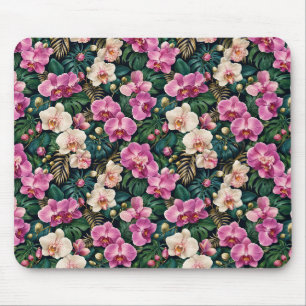 Tropical Orchid Botanical Elegance Mouse Mat