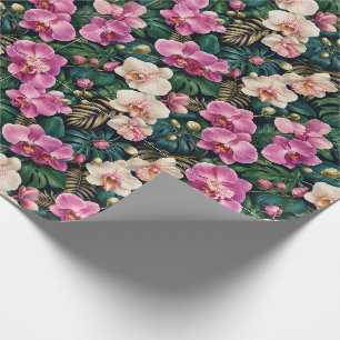 Tropical Orchid Botanical Elegance Wrapping Paper