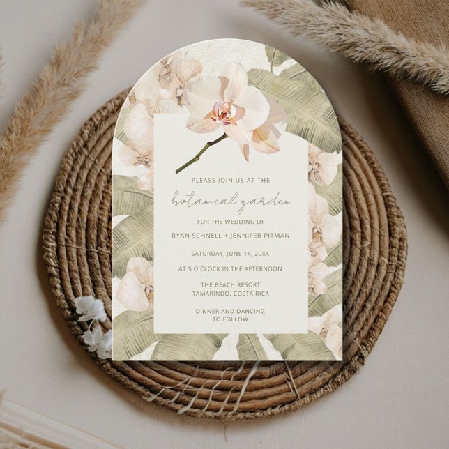 Tropical Orchid Botanical Garden Wedding  Invitation (Creator Uploaded)