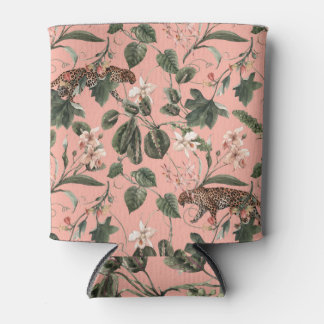 Tropical orchid, butterflies: exotic watercolor. can cooler
