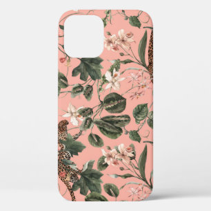 Tropical orchid, butterflies: exotic watercolor. iPhone 12 case
