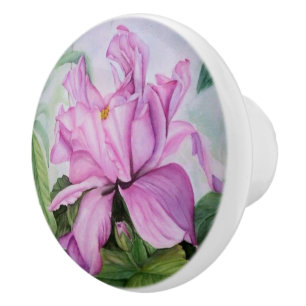 TROPICAL ORCHID CERAMIC KNOB
