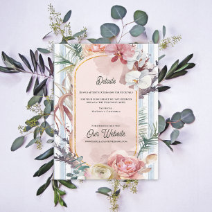 Tropical Orchid Floral Destination Wedding Details Enclosure Card