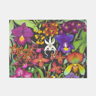 Tropical Orchid Floral Garden Doormat