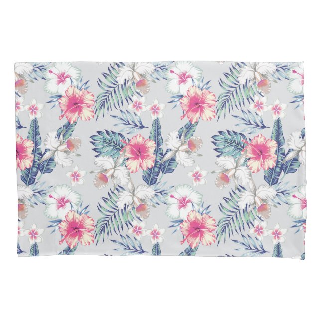 Tropical Orchid Floral Pattern Pillowcase (Front)