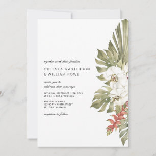 Tropical Orchid Floral Wedding Invitation