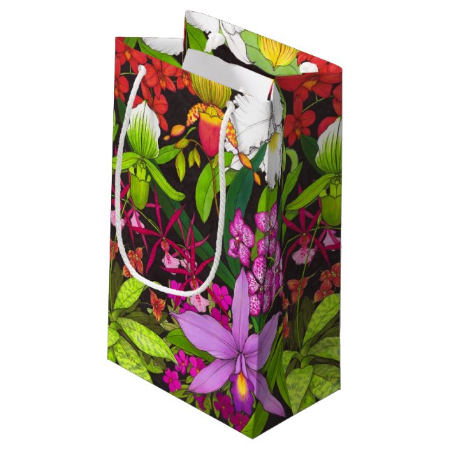 Tropical Orchid Flower Garden Gift Bag (Back Angled)