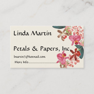 Tropical Orchid Flowers Floral Business Card